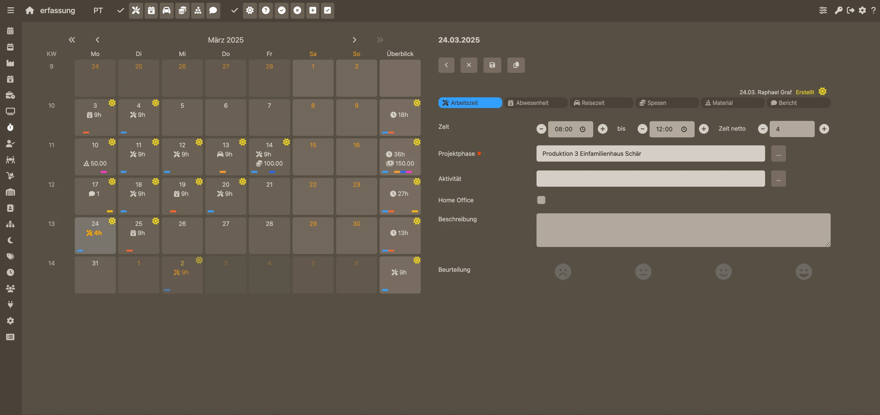 Zeiterfassung Screenshot