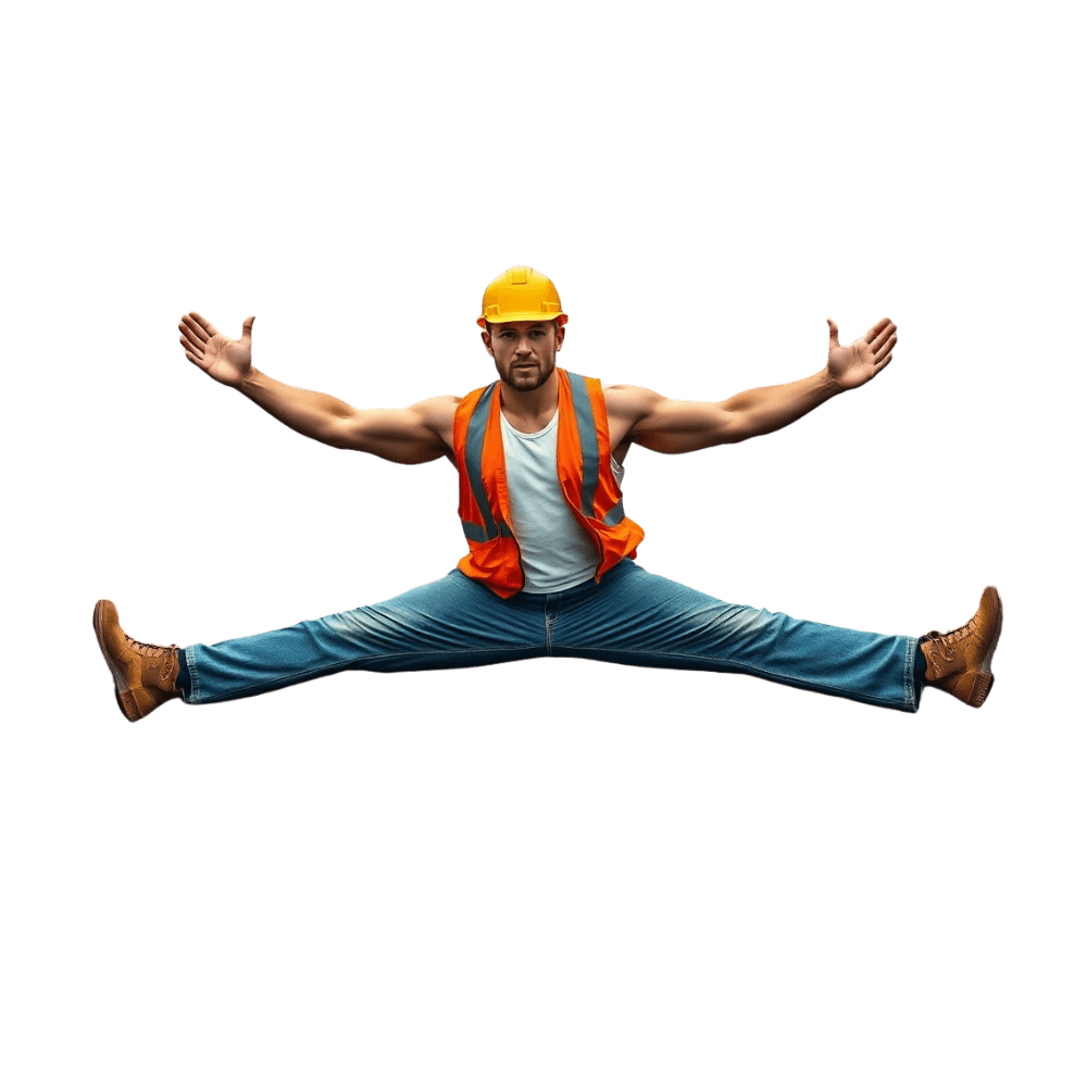 flexibler bauarbeiter