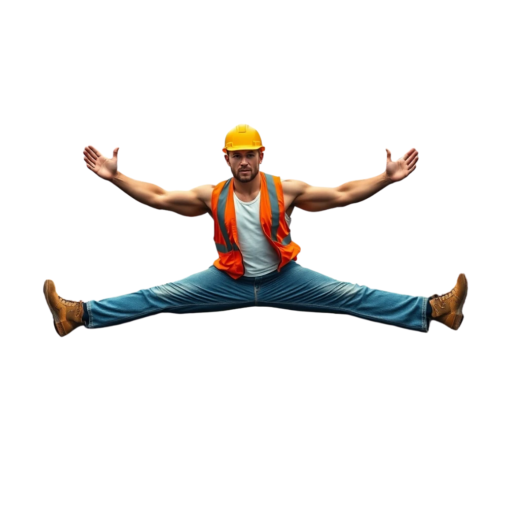 flexibler bauarbeiter