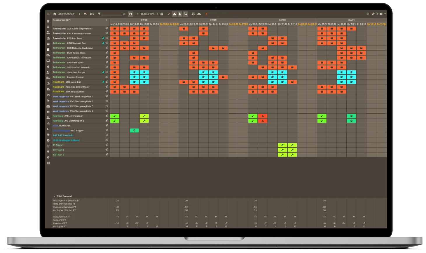 Vanillaplan Software auf Laptop