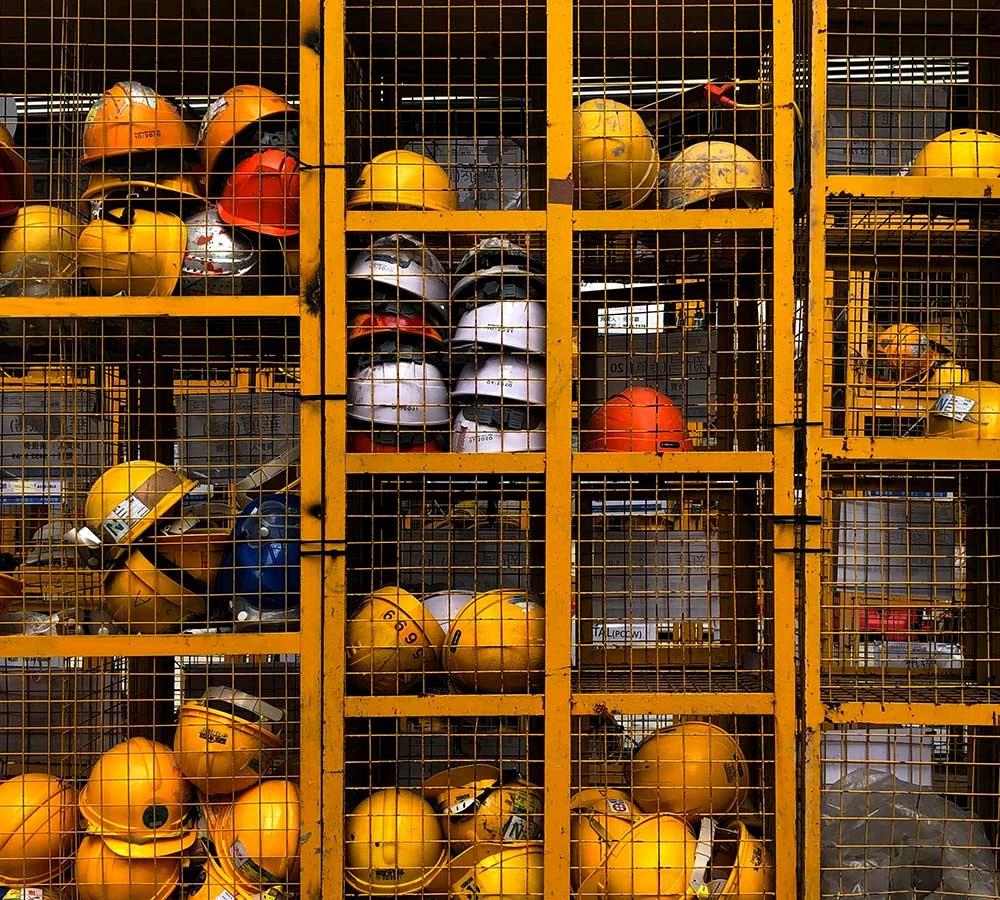 Helmets in the cupboard